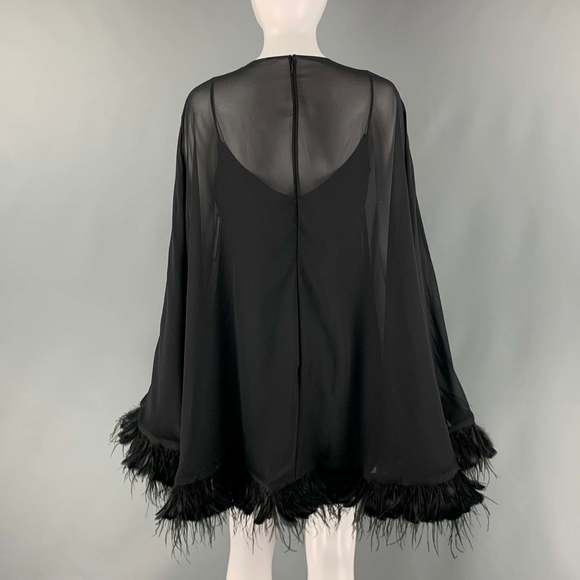 MAC DUGGAL Black Polyester Sheer A-Line Dress - Picture 4 of 8